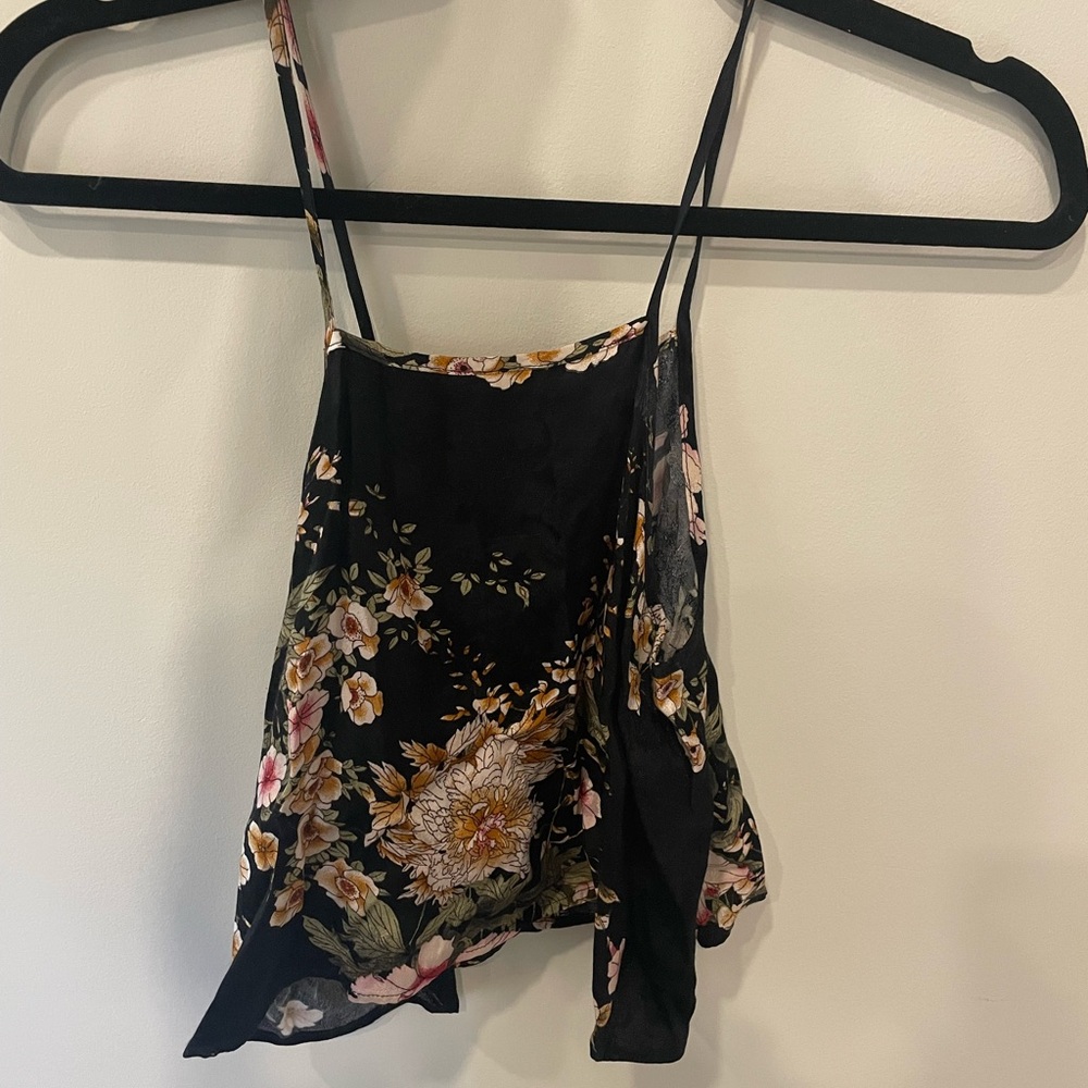 Maeve Floral Skinny Strap Crop Top